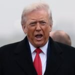 President Donald Trump arriving at Detroit Metropolitan Airport, and German military personnel disembarking a plane in Nuuk, Greenland, amidst a geopolitical dispute.