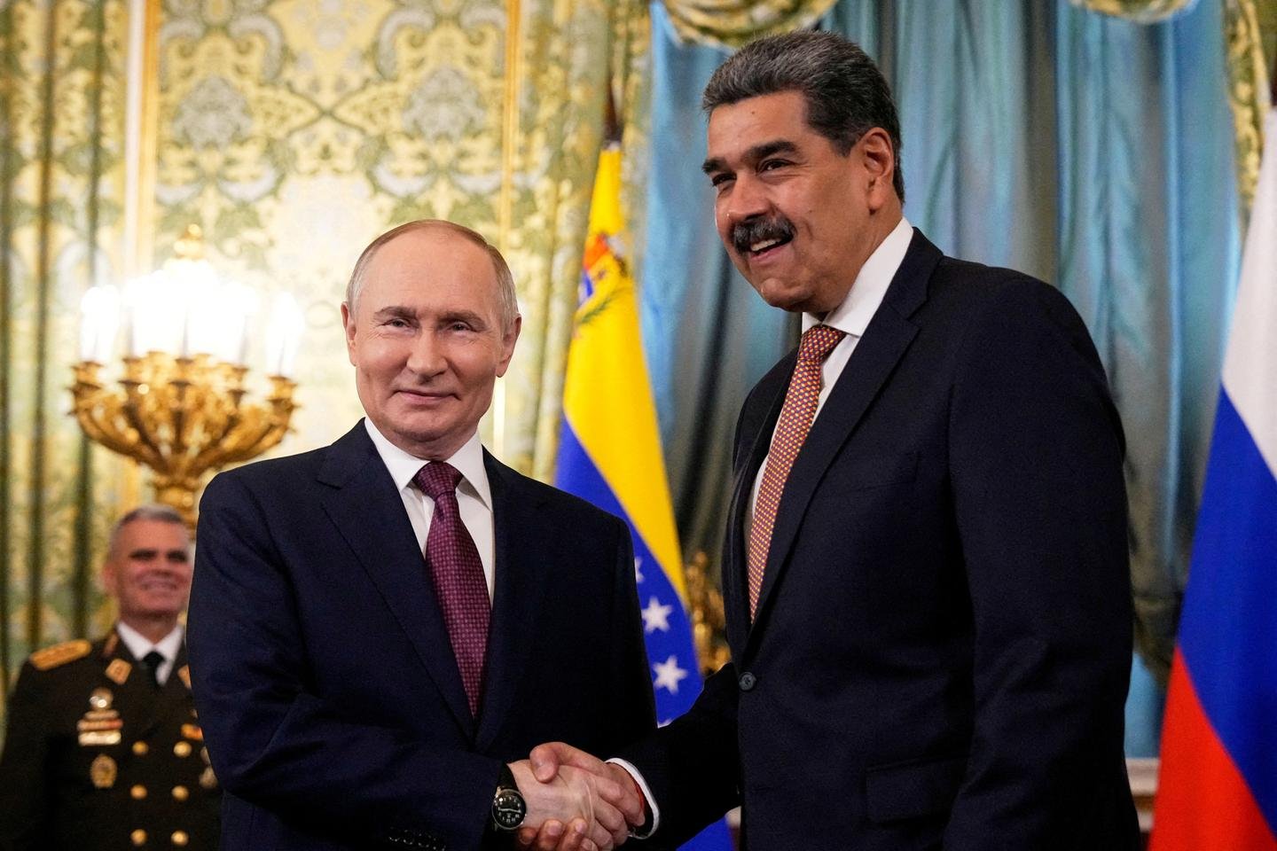 Vladimir Poutine et Nicolas Maduro lors d'une rencontre au Kremlin
