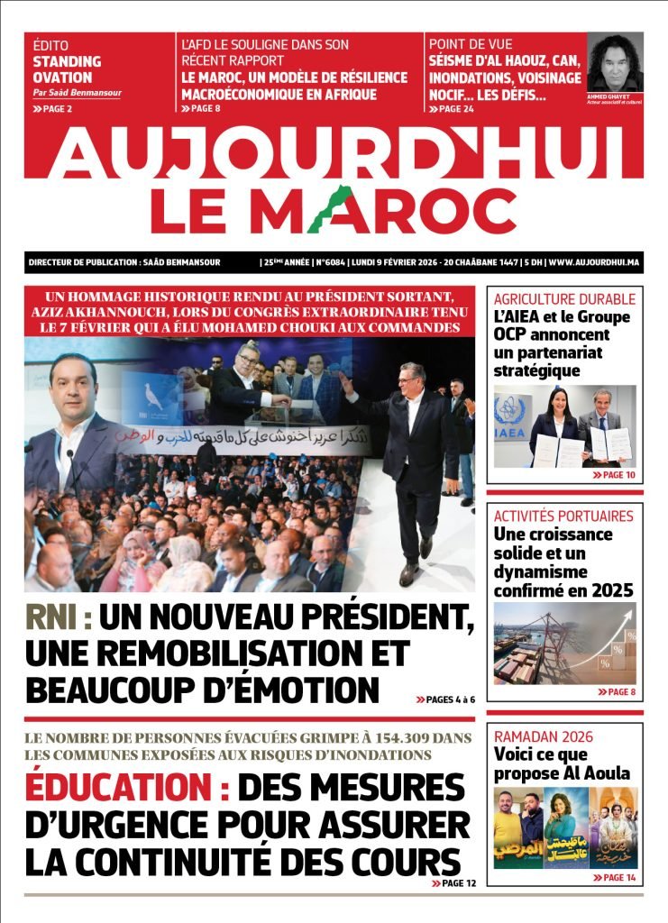 Image de couverture du journal électronique du 9 février 2026, symbolisant l'actualité marocaine.