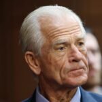 Illustration of data centers with AI elements, symbolizing the energy demands of artificial intelligence, alongside a political figure.