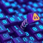 A digital padlock protecting data flowing into an AI brain, symbolizing AI data security.