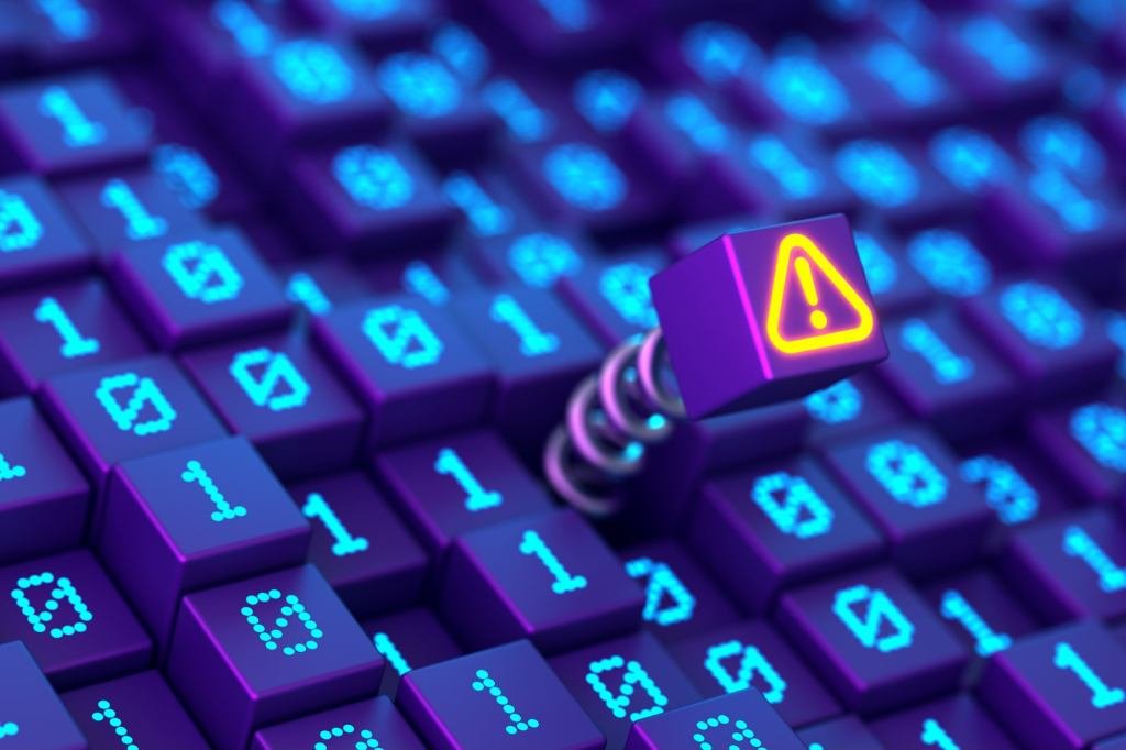 A digital padlock protecting data flowing into an AI brain, symbolizing AI data security.