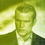 Illustration depicting a digital brain or AI interface with military symbols, representing the conflict between AI ethics and defense