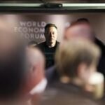 An AI-generated image depicting a digital avatar of Warren Buffett or Elon Musk giving advice, with holographic elements.