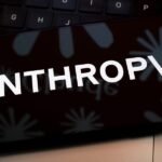 An abstract depiction of AI technology with a warning sign, representing the peril mentioned by an Anthropic safety lead.