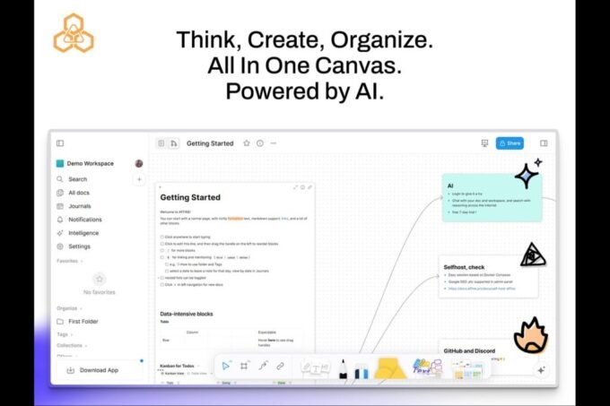 Hive AI workspace interface displaying various collaboration and project management features with AI integration.