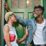 A diverse group of men and women looking at each other, symbolizing attraction and perceived ideals.