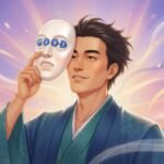 A person meditating peacefully, surrounded by a soft glow, symbolizing inner peace and authentic self-worth.