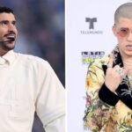 Bad Bunny showcasing his unique style evolution on stage, from early career to Super Bowl performance.