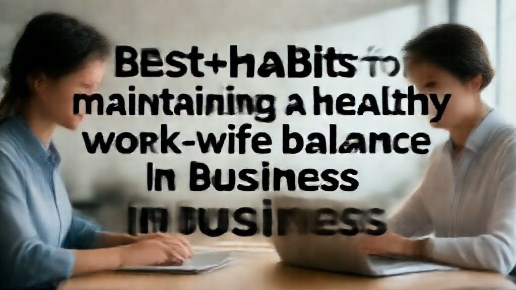 Best habits for maintaining a healthy work-life balance in business. complete guide