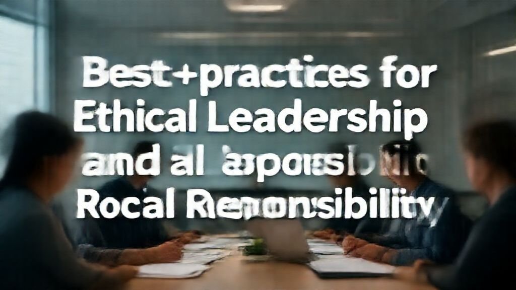 Best practices for ethical leadership and social responsibility. complete guide