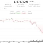 Bitcoin price chart showing extreme volatility and a sharp rebound