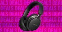 Bose QuietComfort Ultra 2 noise-canceling headphones in Black and Driftwood Sand