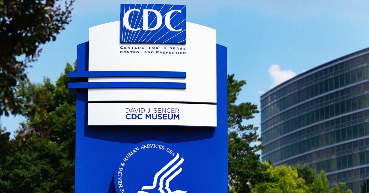 An illustration depicting the CDC logo amidst a chaotic or uncertain background, symbolizing leadership turmoil.