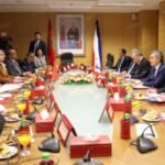 Hicham Balaoui et Gérald Darmanin lors de leur entretien à Rabat