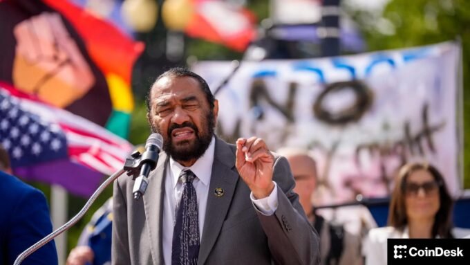 Democratic Representative Al Green targeted by Crypto PAC Fairshake's $1.5 million ad campaign.