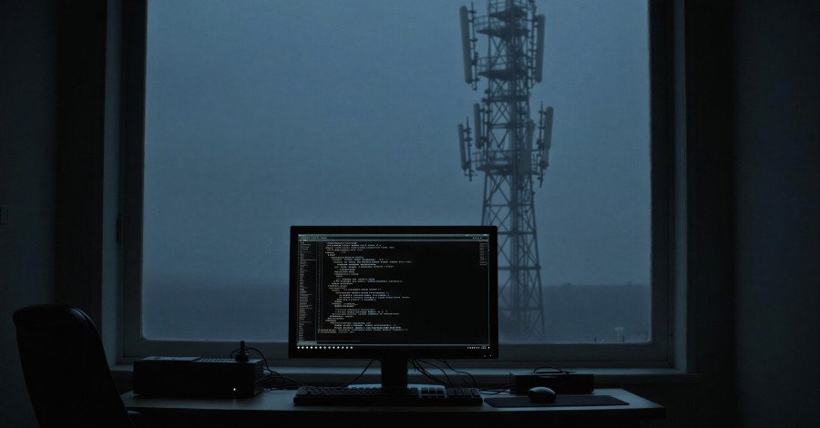 Cyber Shadows Shift: UnsolicitedBooker's New Front in Central Asian Telecoms 3 Digital illustration of a network map with glowing nodes, symbolizing cyber attacks on telecommunications infrastructure.