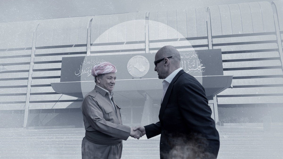 صورة تجمع قيادات كردية أو مبنى البرلمان العراقي