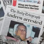 صورة للأمير أندرو، دوق يورك، في مناسبة ملكية، مع إشارة إلى الجدل حول ترتيب ولاية العرش.