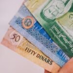 رسم بياني يوضح مؤشرات النمو الاقتصادي والتضخم في الأردن والمنطقة العربية.