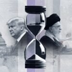 صورة تجمع رموزًا للولايات المتحدة وإيران، أو خريطة للشرق الأوسط تبرز مناطق التوتر.