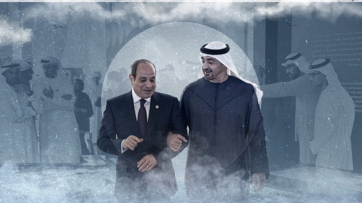 الرئيس المصري عبد الفتاح السيسي والشيخ محمد بن زايد آل نهيان خلال لقائهما في الإمارات لمناقشة العلاقات الثنائية والقضايا الإقليمية.