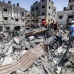 صورة تظهر آثار إطلاق نار في حي الزيتون بقطاع غزة