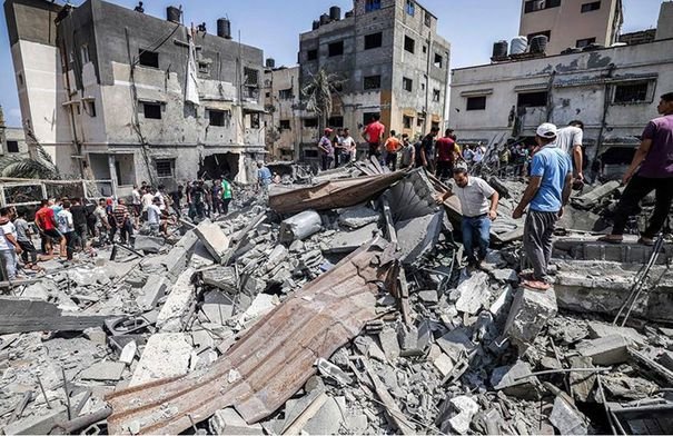 صورة تظهر آثار إطلاق نار في حي الزيتون بقطاع غزة