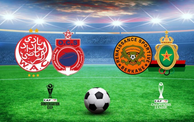 الأندية المغربية على المحك: صراع التأهل لربع نهائي المسابقات الإفريقية 6 مشهد من مباراة كرة قدم إفريقية يظهر حماس الجماهير واللاعبين