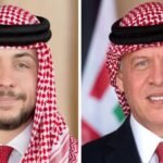 صورة لجلالة الملك عبدالله الثاني وسمو ولي العهد الأمير الحسين بن عبدالله الثاني يتلقيان تهاني رمضان