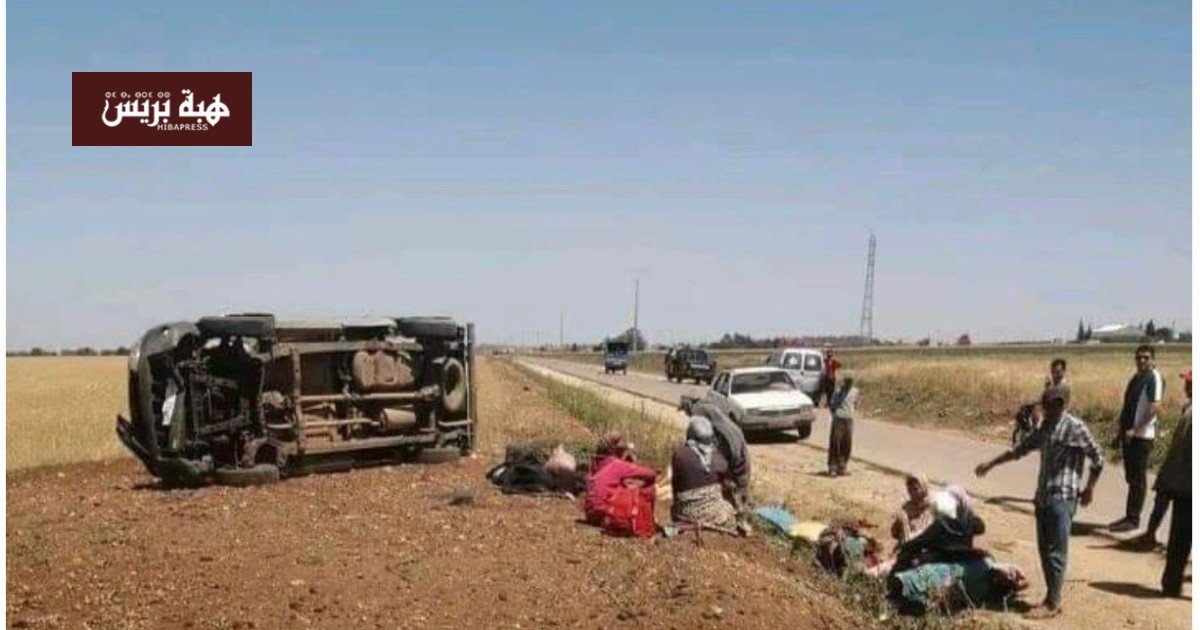 حادث انقلاب سيارة مجاط