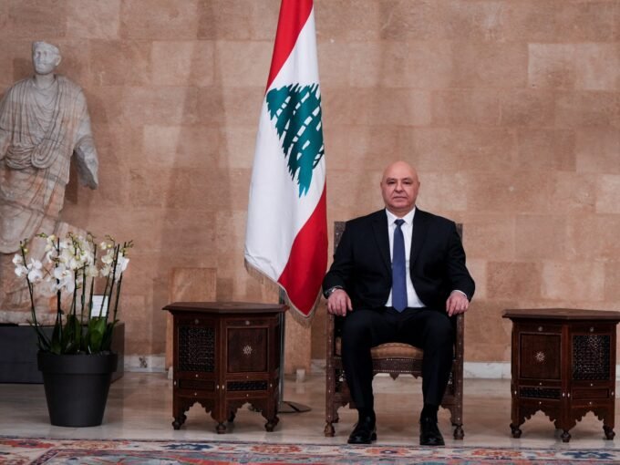 صورة للرئيس اللبناني جوزيف عون خلال مؤتمر صحفي