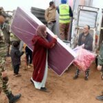 صورة جوية تظهر المناطق المتضررة من الفيضانات في إقليم القنيطرة وعمليات الإجلاء.