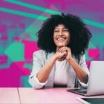 A visionary entrepreneur looking towards a distant horizon, symbolizing foresight and the creation of new market demands.