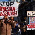 A conceptual image depicting government surveillance over digital communication, symbolizing the DHS's efforts to unmask anonymous online accounts.