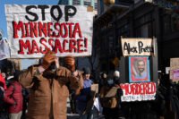 A conceptual image depicting government surveillance over digital communication, symbolizing the DHS's efforts to unmask anonymous online accounts.