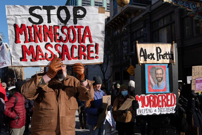 A conceptual image depicting government surveillance over digital communication, symbolizing the DHS's efforts to unmask anonymous online accounts.