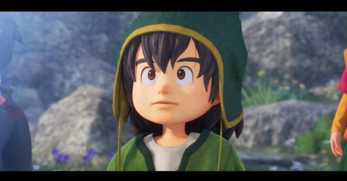 Screenshot from Dragon Quest VII Reimagined showing characters in a vibrant, diorama-like world