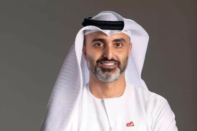 Photo de Masood Sharif Mahmood, le nouveau CEO du groupe e& (ex-Etisalat), annonçant sa prise de fonction à la tête de l'actionnaire majoritaire de Maroc Telecom.