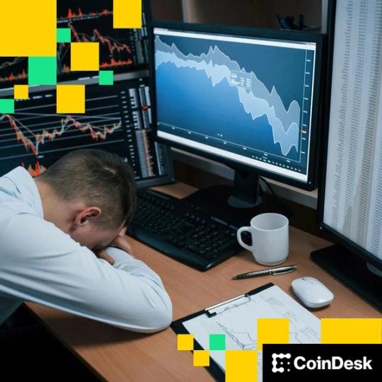 A digital illustration depicting a cryptocurrency chart plummeting, with Ether and Bitcoin symbols, representing the significant financial loss for a trading firm amidst market volatility.