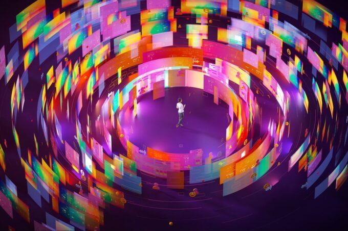 A map showing Europe and the U.S. connected by a digital network, symbolizing domain acquisition