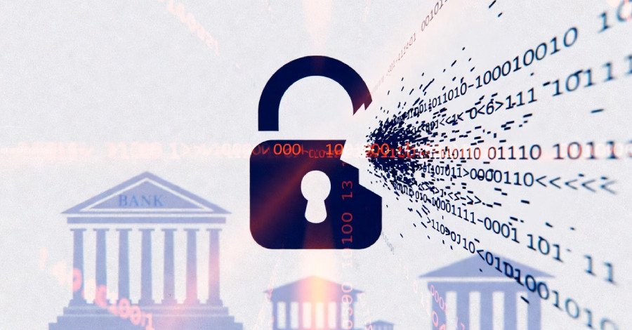 Cyber Espionage Expands: Russian-Aligned Group Targets European Finance with Sophisticated Malware 3 Illustration of a cyberattack targeting a financial institution, with a lock icon and digital lines representing data flow.