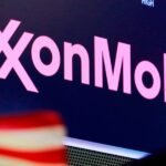 California Attorney General Rob Bonta and ExxonMobil logo, representing the legal dispute over plastic recycling.