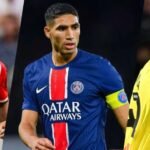 Ismael Saibari célébrant un but, Achraf Hakimi avec le brassard de capitaine, Othmane Maamma sur le terrain