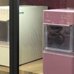 Prototypes of the new compact GE Profile Opal Mini nugget ice maker at the KBIS trade show.