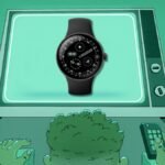 A Google Pixel Watch 4 displaying a vibrant watch face on a wrist, highlighting its circular design and bright screen.