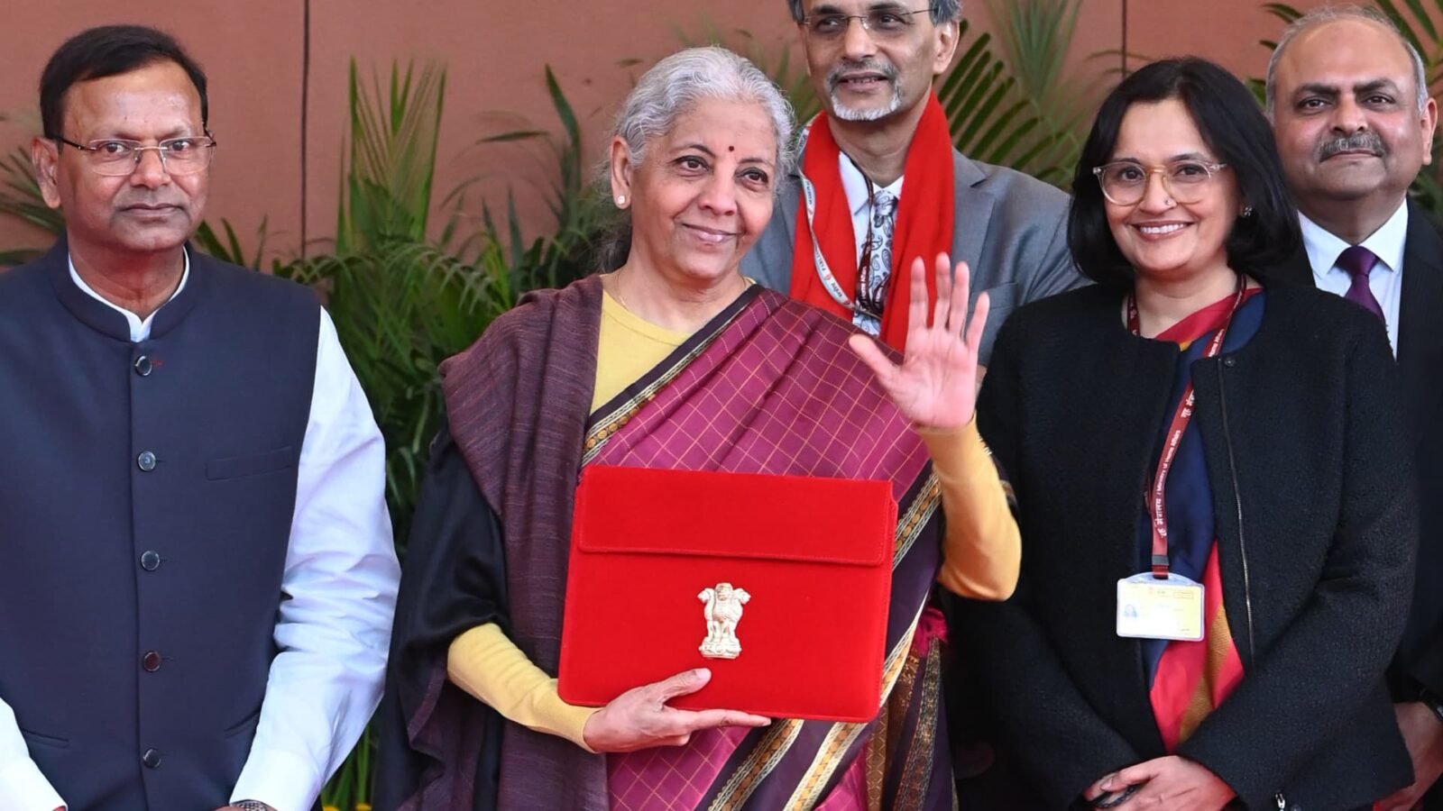 Indian Finance Minister Nirmala Sitharaman presenting the Union Budget 2026-27 in parliament.