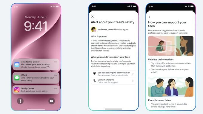 Instagram Bolsters Teen Safety with New Parental Alerts for Self-Harm Searches 8 A parent's hand holding a smartphone displaying the Instagram app, with a concerned expression, symbolizing parental oversight and teen safety.