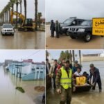 Vue aérienne de Ksar El-Kébir inondée, montrant des rues submergées et des habitations touchées par la crue, symbolisant la fragilité des infrastructures face aux intempéries.