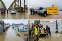 Vue aérienne de Ksar El-Kébir inondée, montrant des rues submergées et des habitations touchées par la crue, symbolisant la fragilité des infrastructures face aux intempéries.